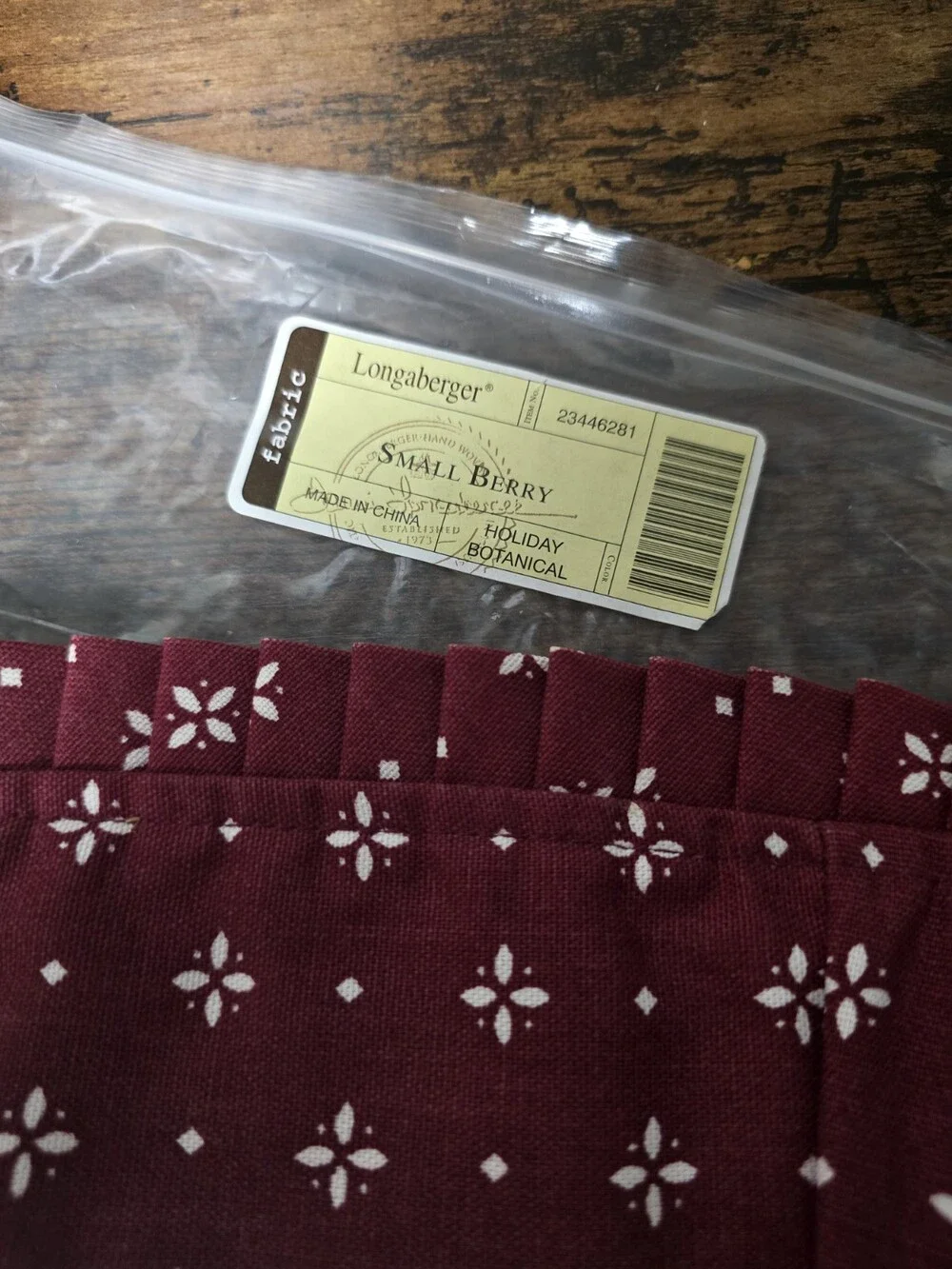 Longaberger Small Berry Basket Liner In Holiday  Botanical